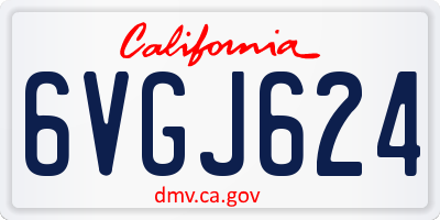 CA license plate 6VGJ624