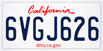 CA license plate 6VGJ626