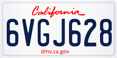 CA license plate 6VGJ628