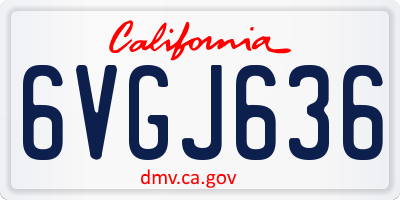 CA license plate 6VGJ636