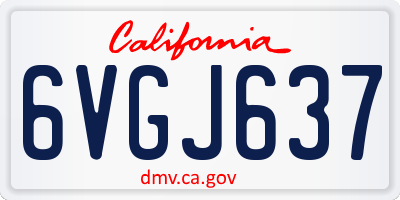 CA license plate 6VGJ637