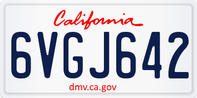 CA license plate 6VGJ642