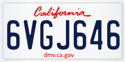 CA license plate 6VGJ646