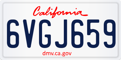 CA license plate 6VGJ659