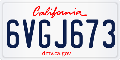 CA license plate 6VGJ673