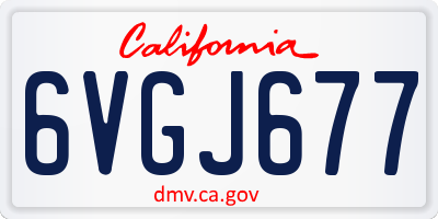 CA license plate 6VGJ677