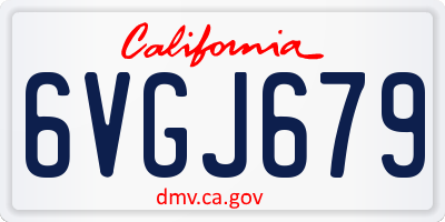 CA license plate 6VGJ679