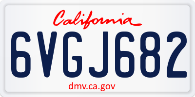 CA license plate 6VGJ682