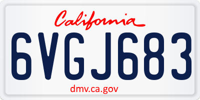 CA license plate 6VGJ683