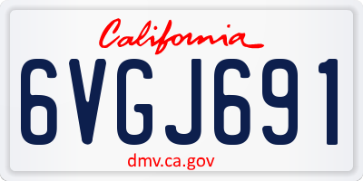 CA license plate 6VGJ691