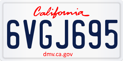 CA license plate 6VGJ695