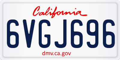 CA license plate 6VGJ696