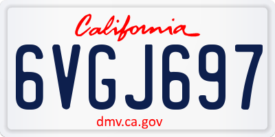 CA license plate 6VGJ697