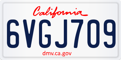 CA license plate 6VGJ709