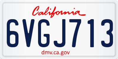 CA license plate 6VGJ713