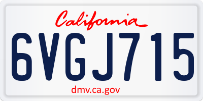 CA license plate 6VGJ715