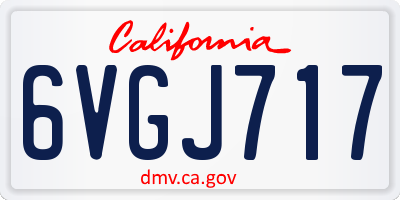 CA license plate 6VGJ717