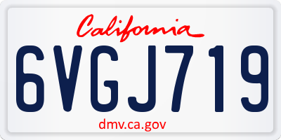 CA license plate 6VGJ719