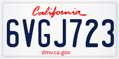 CA license plate 6VGJ723