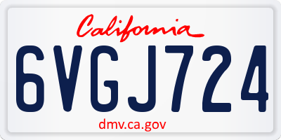 CA license plate 6VGJ724