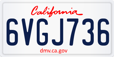 CA license plate 6VGJ736
