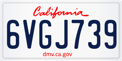 CA license plate 6VGJ739