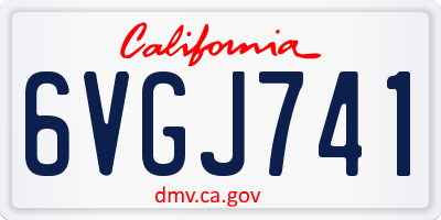 CA license plate 6VGJ741