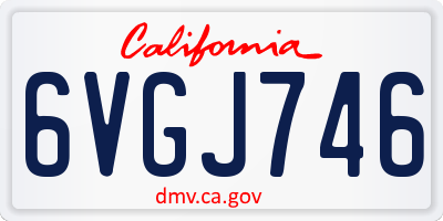 CA license plate 6VGJ746