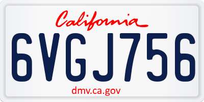 CA license plate 6VGJ756