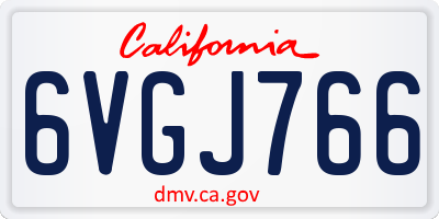 CA license plate 6VGJ766