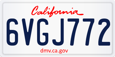CA license plate 6VGJ772
