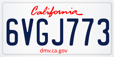 CA license plate 6VGJ773