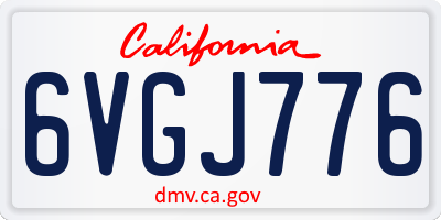 CA license plate 6VGJ776