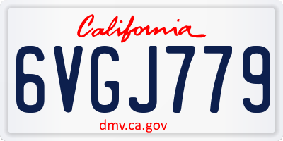 CA license plate 6VGJ779