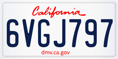 CA license plate 6VGJ797