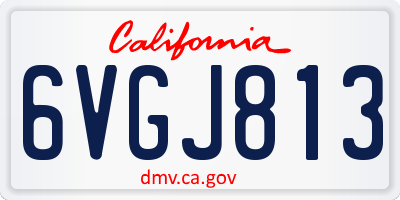 CA license plate 6VGJ813