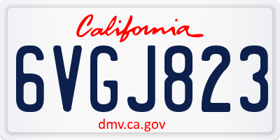 CA license plate 6VGJ823