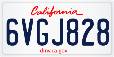 CA license plate 6VGJ828