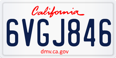CA license plate 6VGJ846