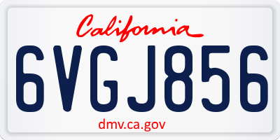 CA license plate 6VGJ856