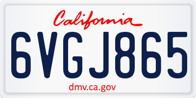 CA license plate 6VGJ865