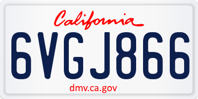 CA license plate 6VGJ866