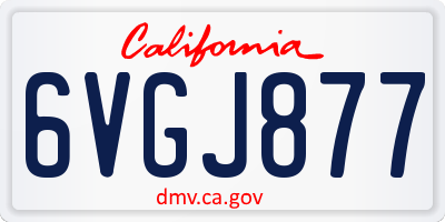 CA license plate 6VGJ877