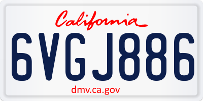 CA license plate 6VGJ886