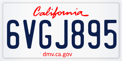 CA license plate 6VGJ895