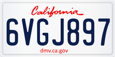 CA license plate 6VGJ897