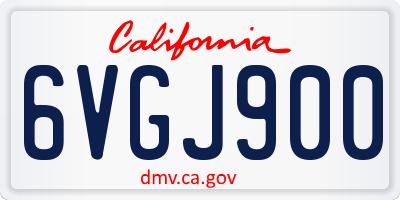 CA license plate 6VGJ900