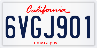 CA license plate 6VGJ901