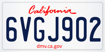 CA license plate 6VGJ902