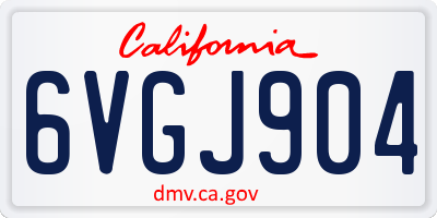 CA license plate 6VGJ904